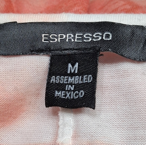 Espresso Orange & Grey Floral Blouse With Ruched Sides Size M - Picture 15 of 15